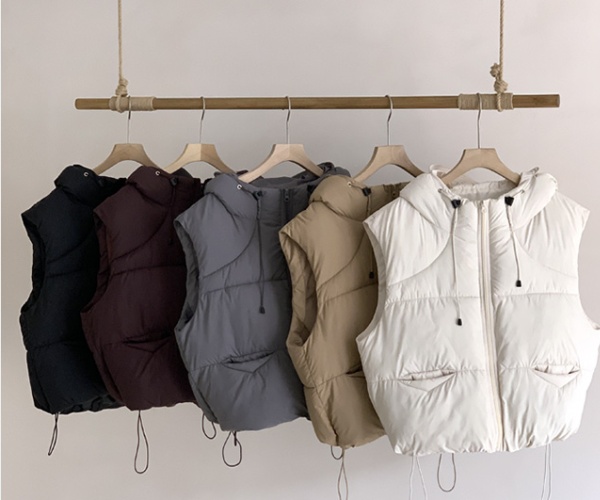 Loose cotton coat hooded waistcoat for women