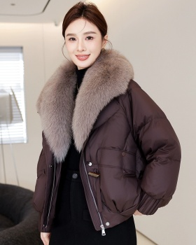 Thick winter cotton coat down fur collar coat for women