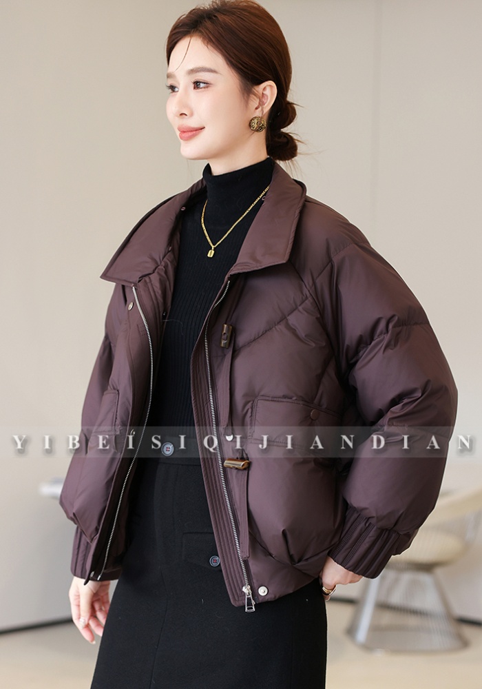 Thick winter cotton coat down fur collar coat for women