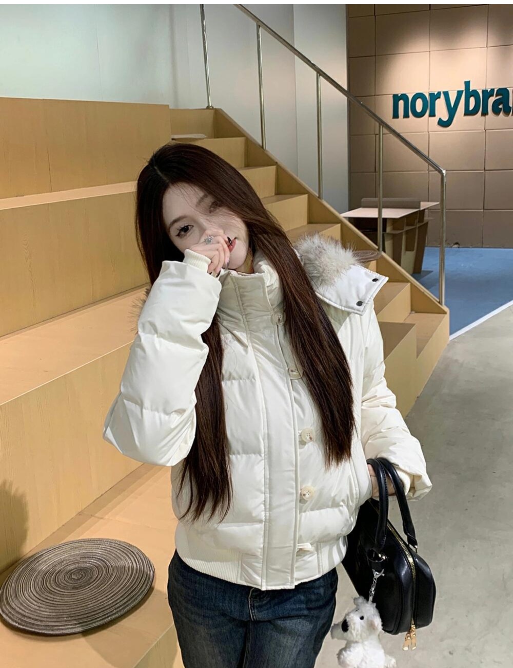 Short thick coat down cotton coat for women