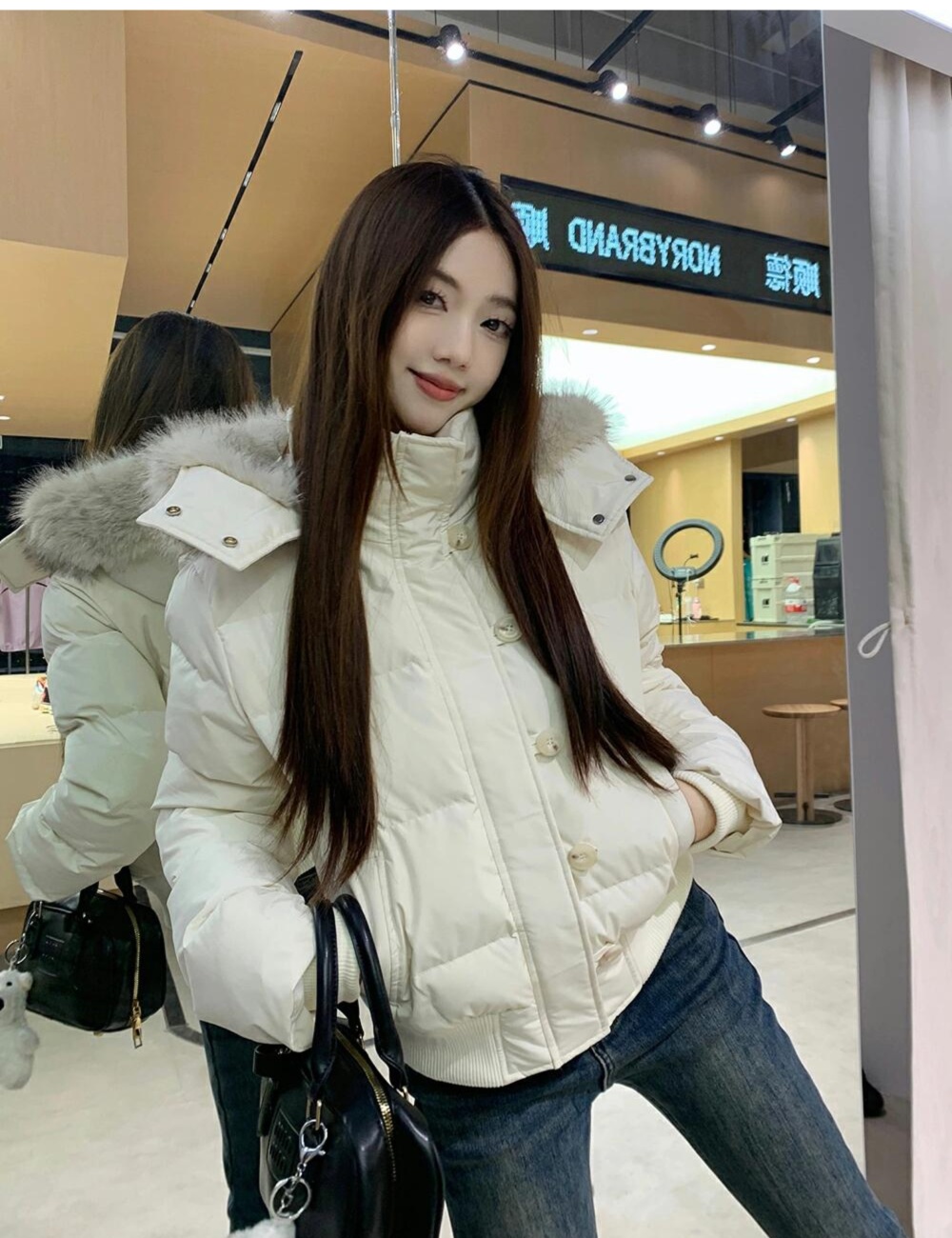 Short thick coat down cotton coat for women