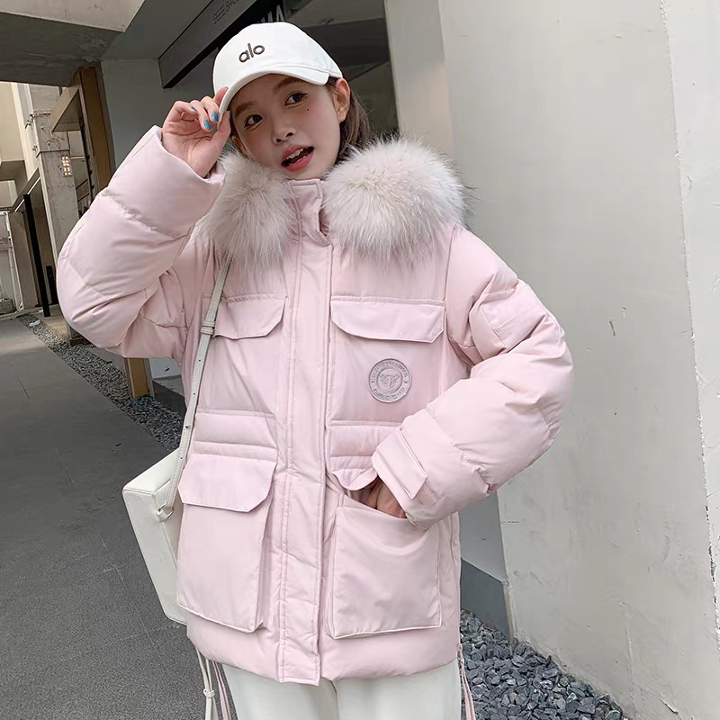 Pink cotton coat thick work clothing for women