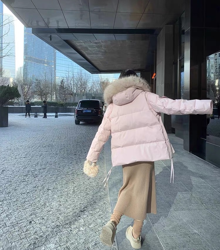 Pink cotton coat thick work clothing for women