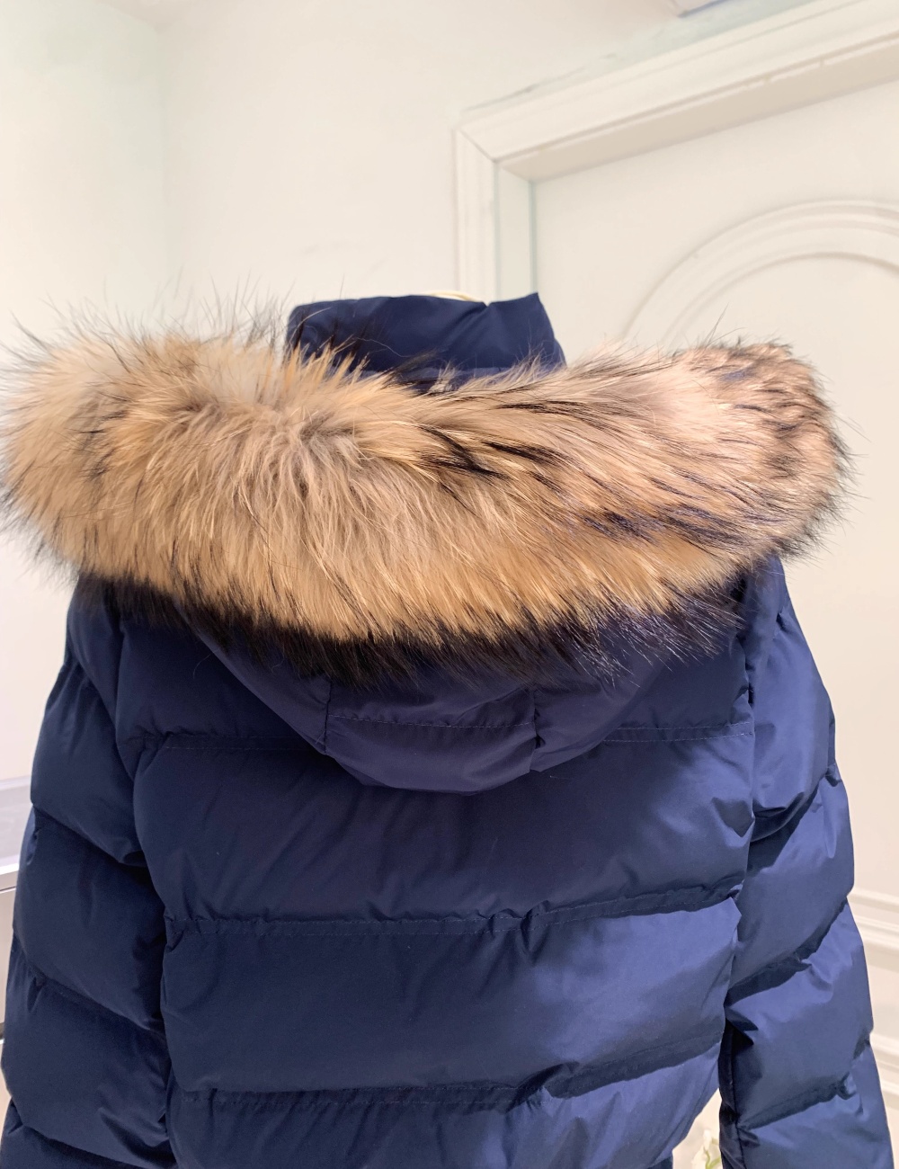 Hooded large fur collar cotton coat pure students jacket