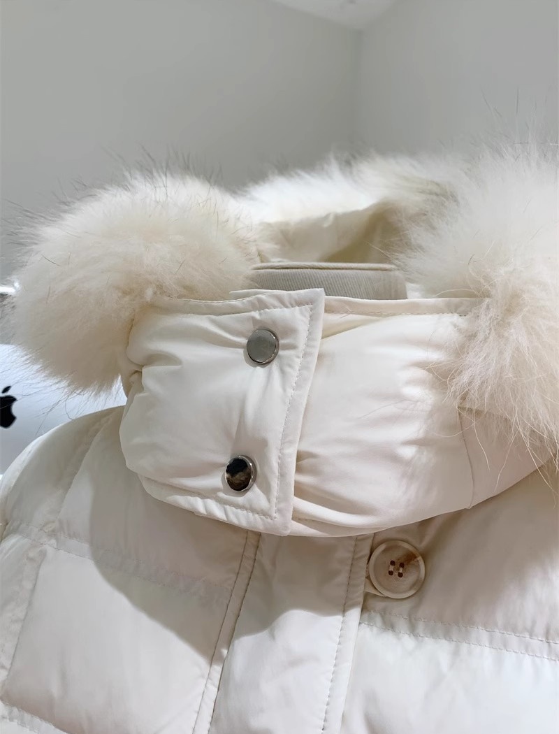 Hooded large fur collar cotton coat pure students jacket