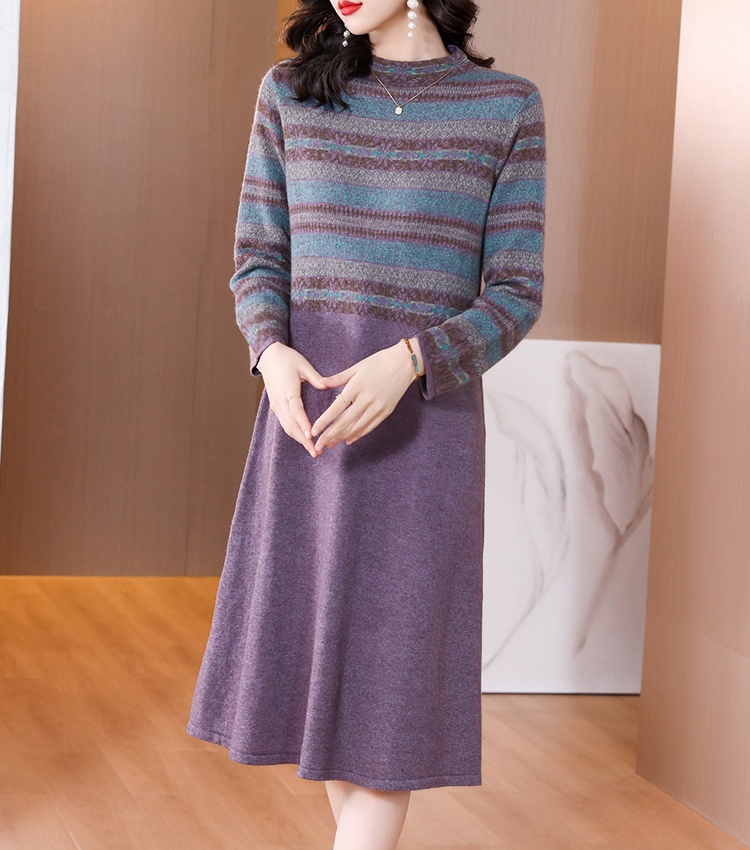Printing bottoming sweater long autumn and winter dress for women