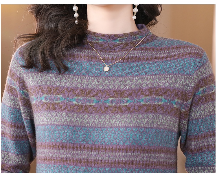 Printing bottoming sweater long autumn and winter dress for women