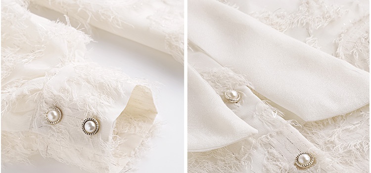 Bow chanelstyle chiffon tops long sleeve white shirt