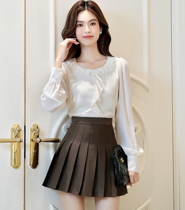 Thin tops spring and autumn chiffon shirt for women