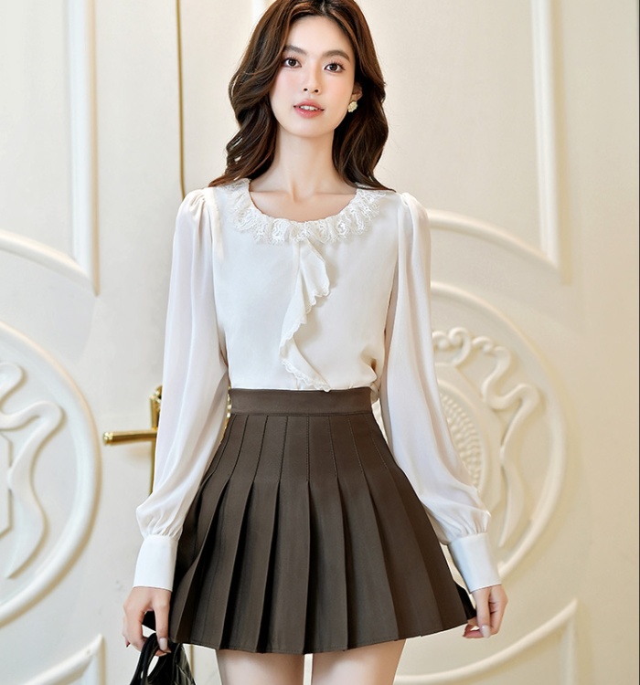 Thin tops spring and autumn chiffon shirt for women