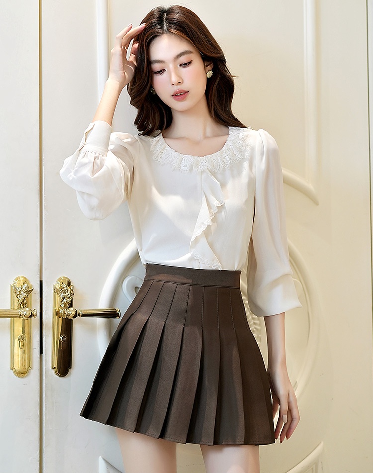 Thin tops spring and autumn chiffon shirt for women