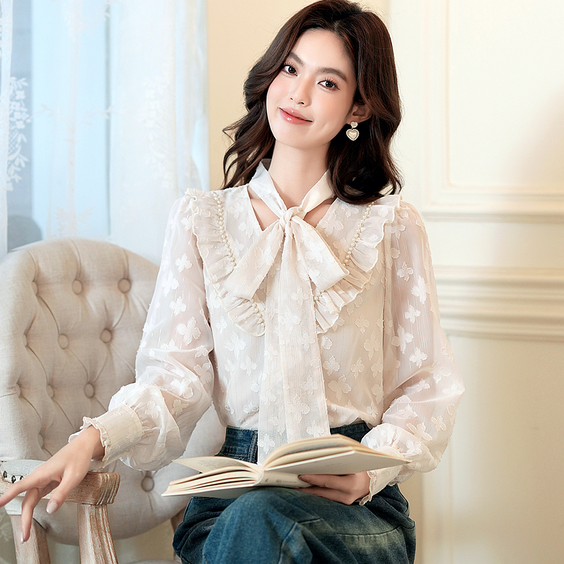 France style tops lantern sleeve small shirt for women