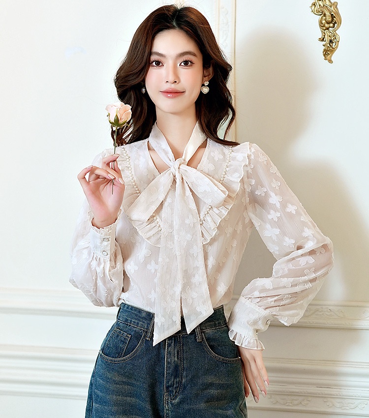 France style tops lantern sleeve small shirt for women