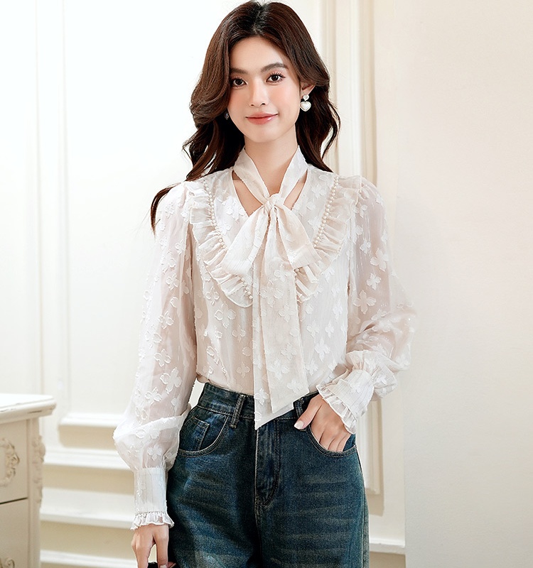 France style tops lantern sleeve small shirt for women