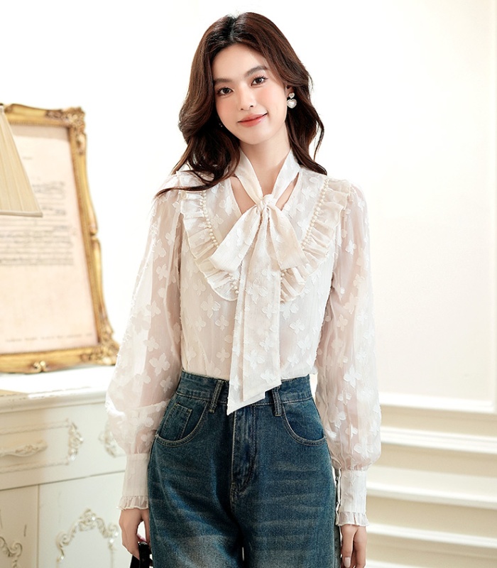 France style tops lantern sleeve small shirt for women
