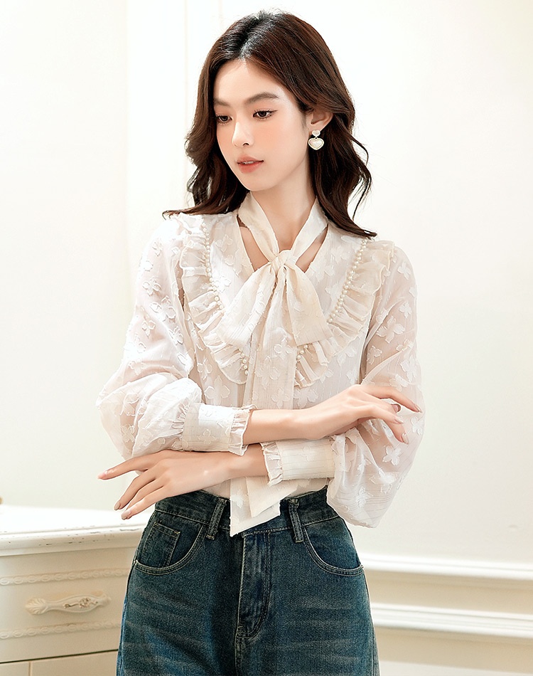 France style tops lantern sleeve small shirt for women