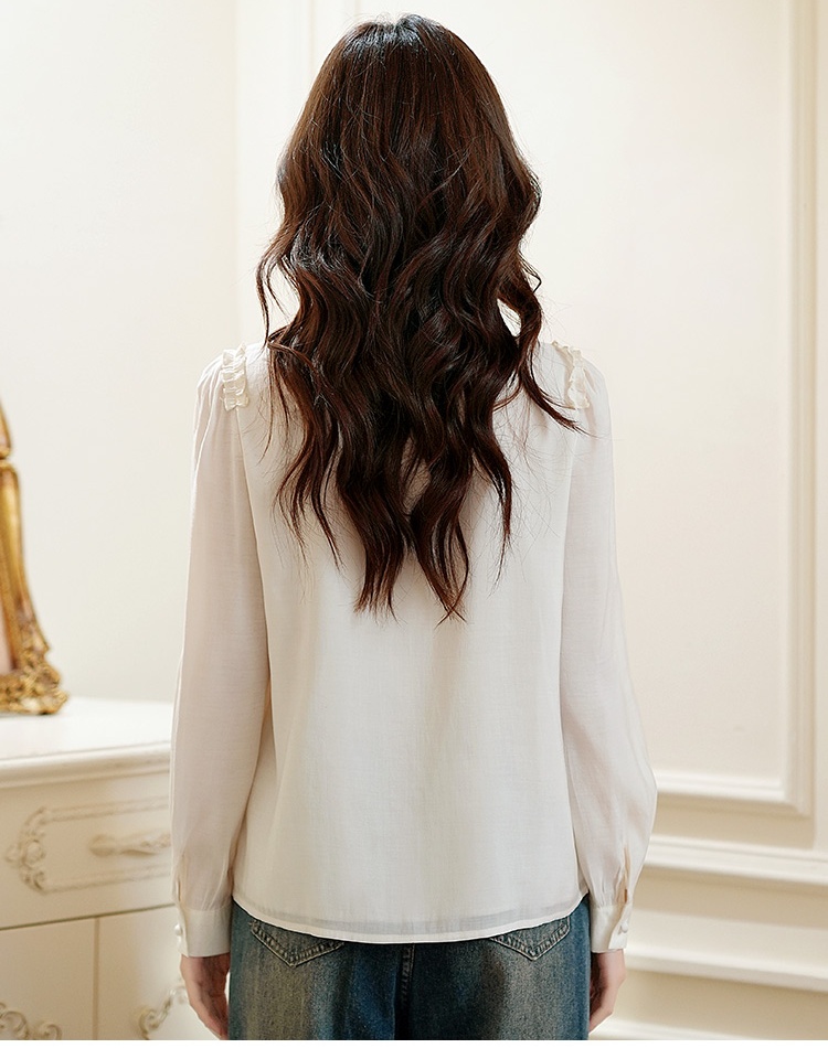Bow long sleeve shirt bandage tops for women