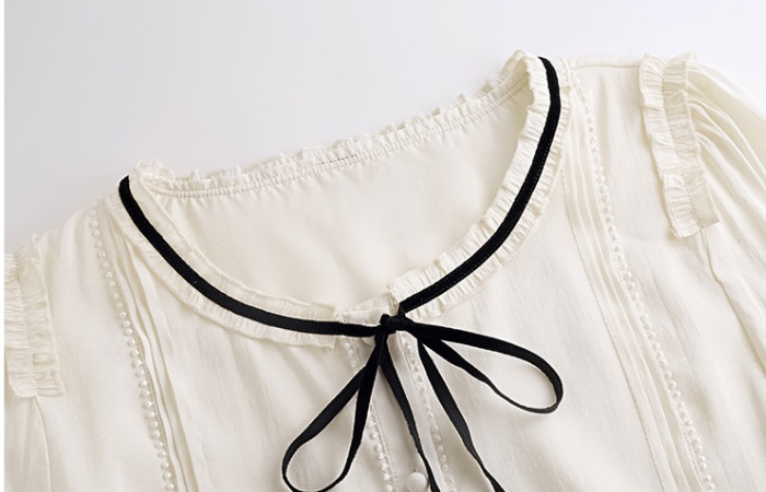 Bow long sleeve shirt bandage tops for women