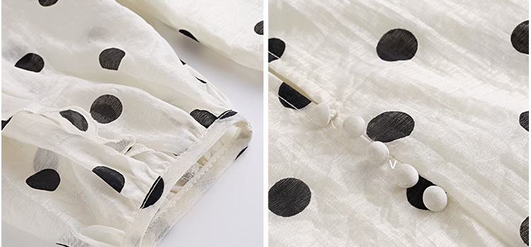 Polka dot fashion chiffon shirt autumn small shirt