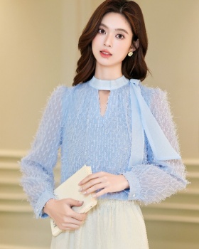 Niche autumn temperament tops long sleeve frenum shirt