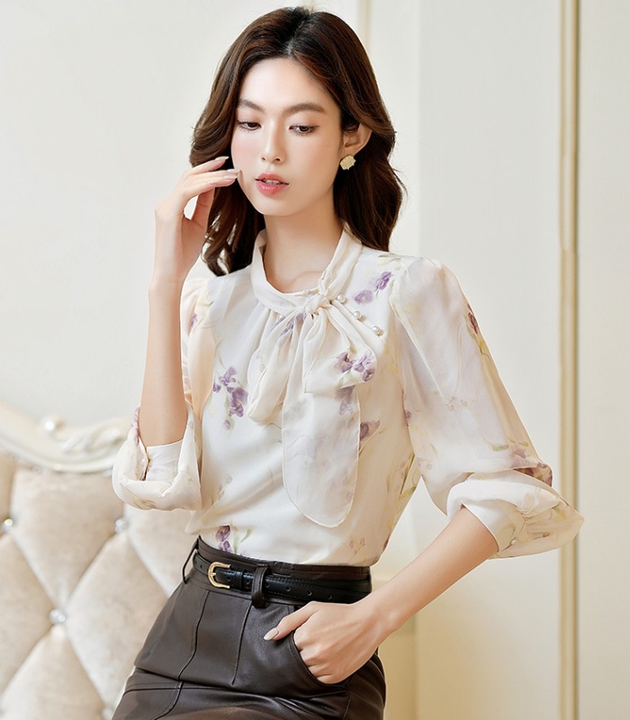Chiffon temperament shirt France style tops for women