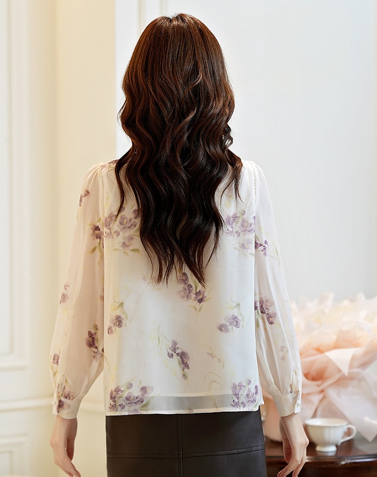 Chiffon temperament shirt France style tops for women