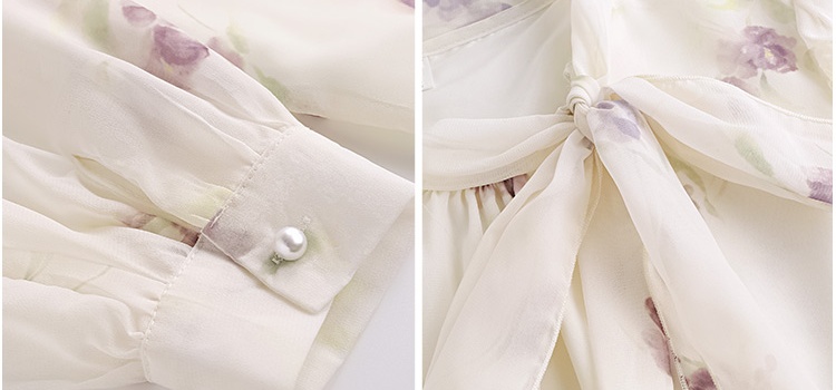 Chiffon temperament shirt France style tops for women