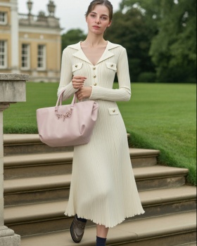 European style fashion long dress chanelstyle dress
