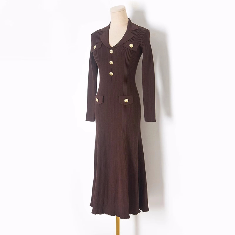European style fashion long dress chanelstyle dress