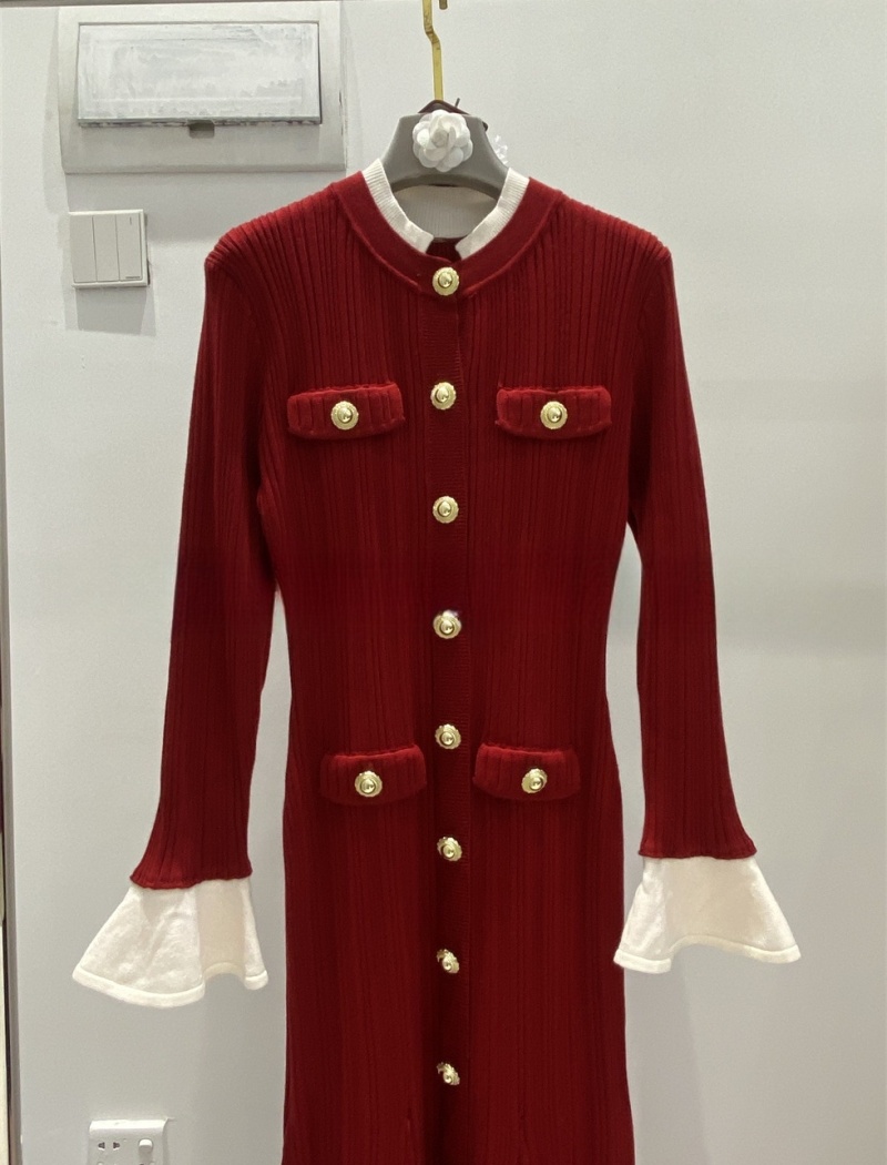 European style dress cstand collar long dress