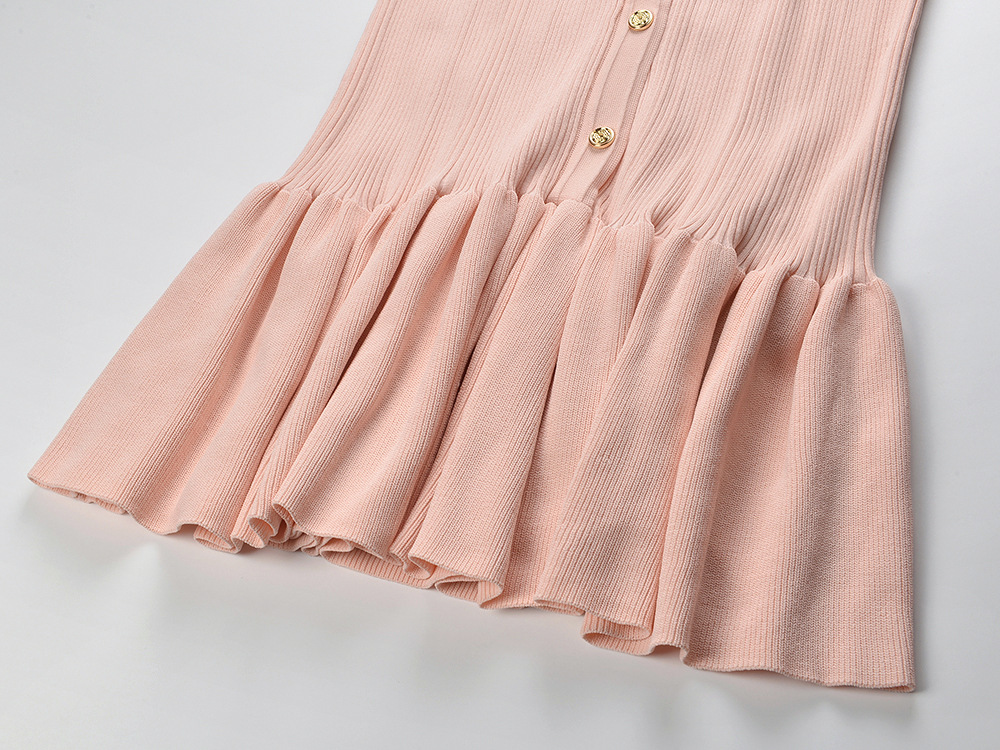 Single-breasted knitted mermaid slim European style dress