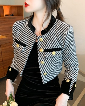 Stripe autumn and winter ladies fashion chanelstyle jacket