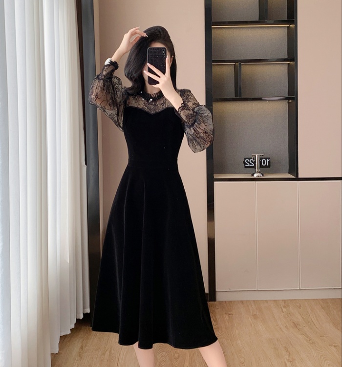 Temperament light luxury splice dress