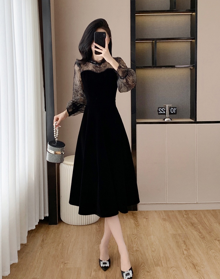 Temperament light luxury splice dress