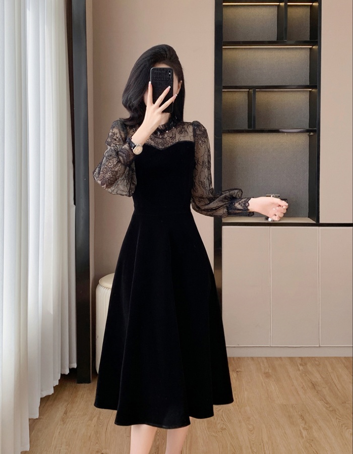 Temperament light luxury splice dress