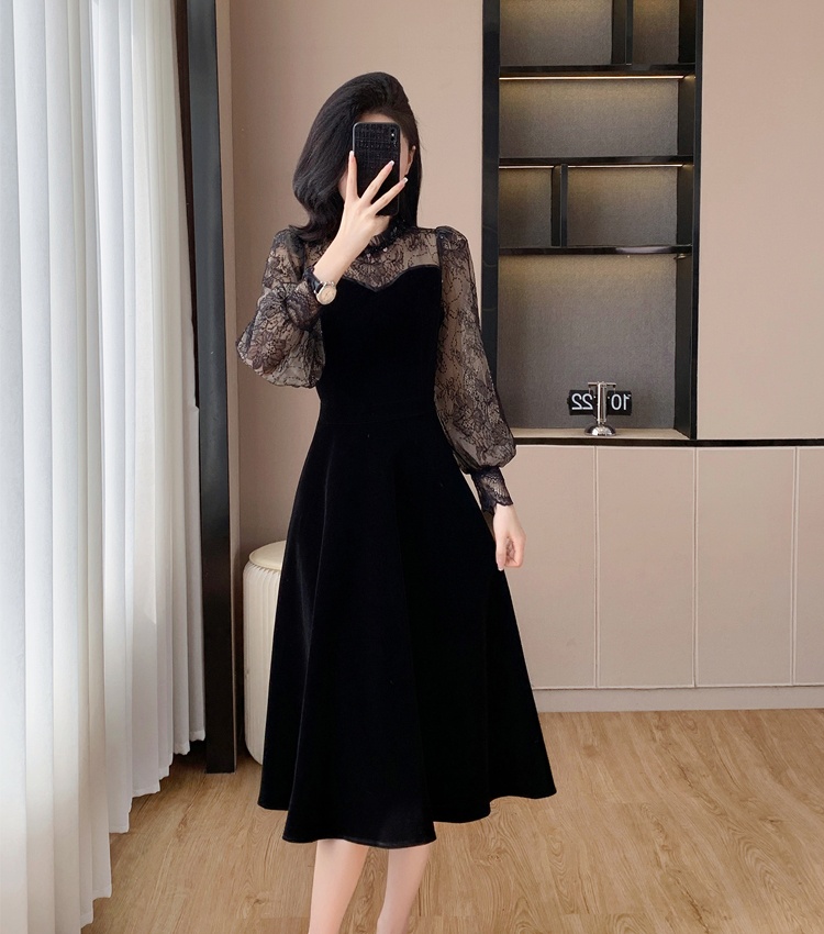 Temperament light luxury splice dress