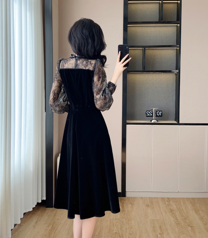 Temperament light luxury splice dress