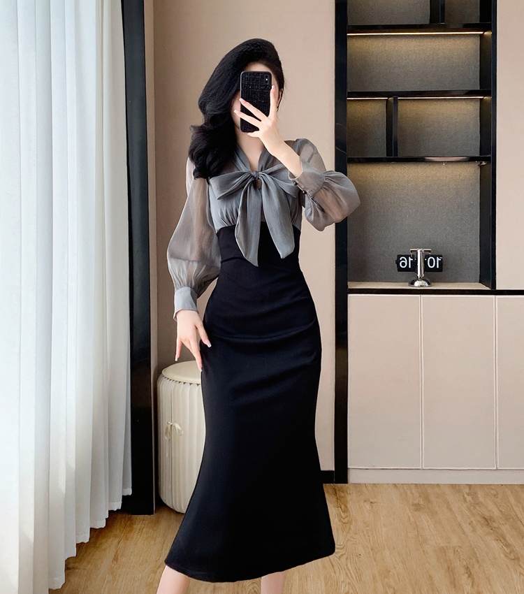 Frenum slim autumn and winter temperament dress