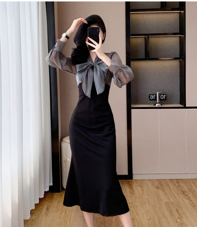 Frenum slim autumn and winter temperament dress
