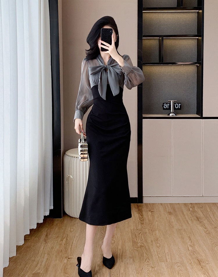 Frenum slim autumn and winter temperament dress