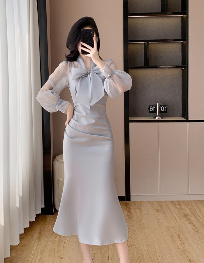 Frenum slim autumn and winter temperament dress