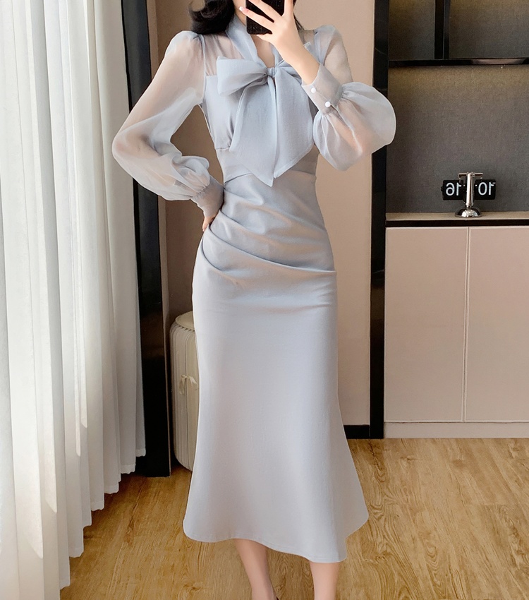 Frenum slim autumn and winter temperament dress
