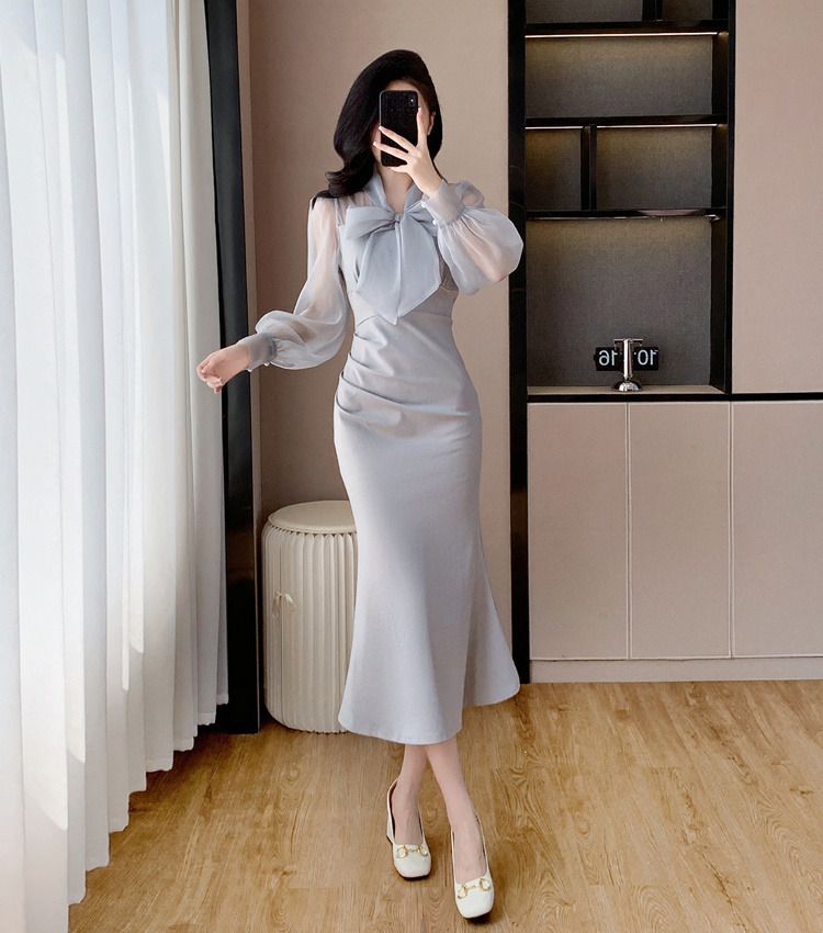 Frenum slim autumn and winter temperament dress