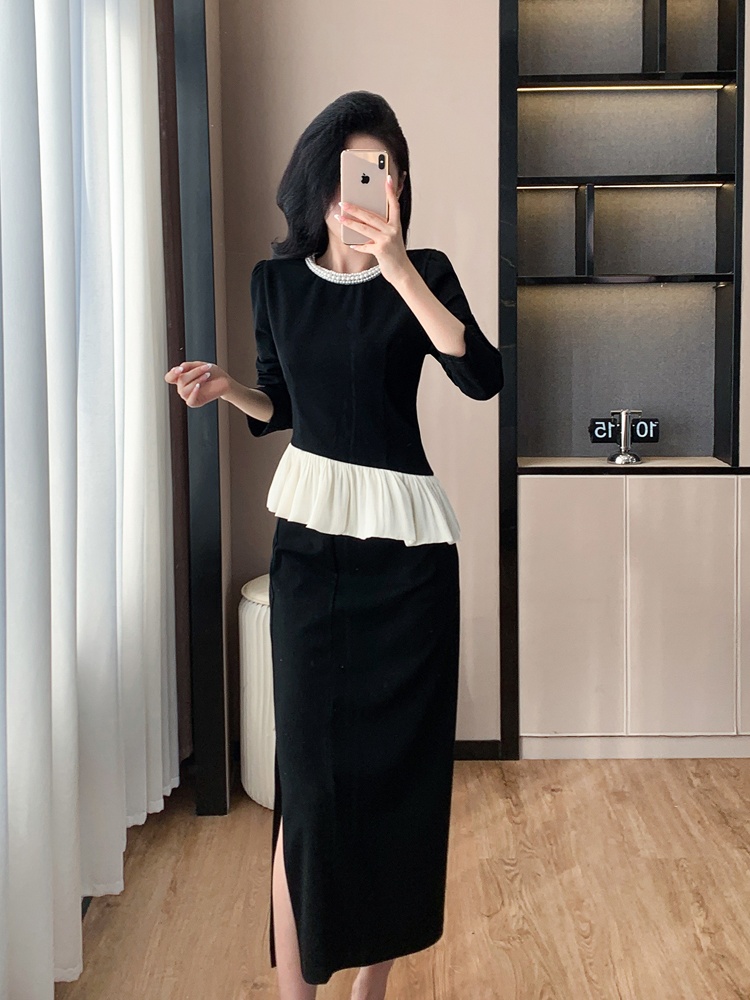 France style ladies tops autumn skirt 2pcs set