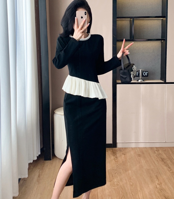 France style ladies tops autumn skirt 2pcs set