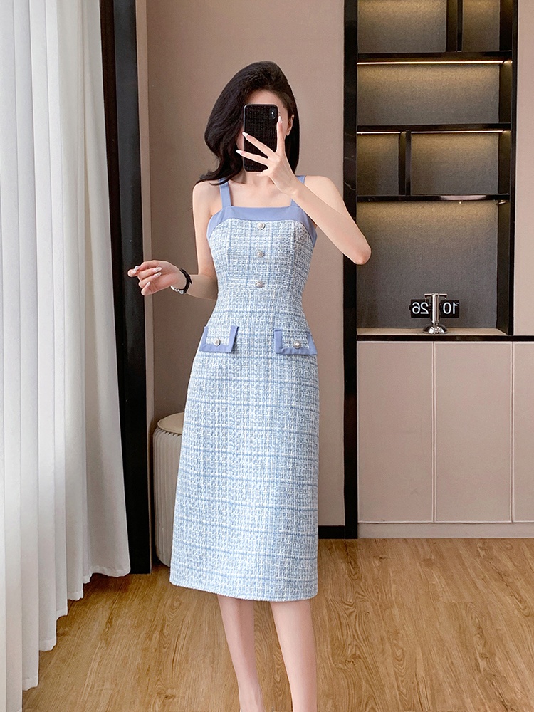 Splice autumn and winter dress chanelstyle jacket 2pcs set