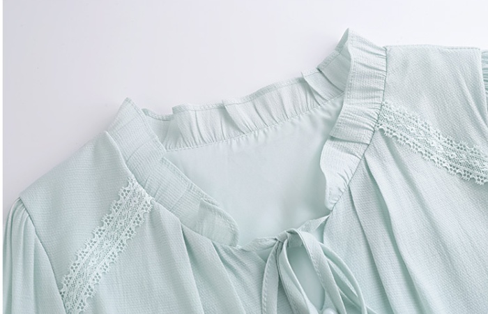 Bow romantic show young tops chiffon autumn shirt
