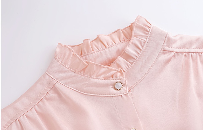 Commuting autumn tops imitation silk shirt for women