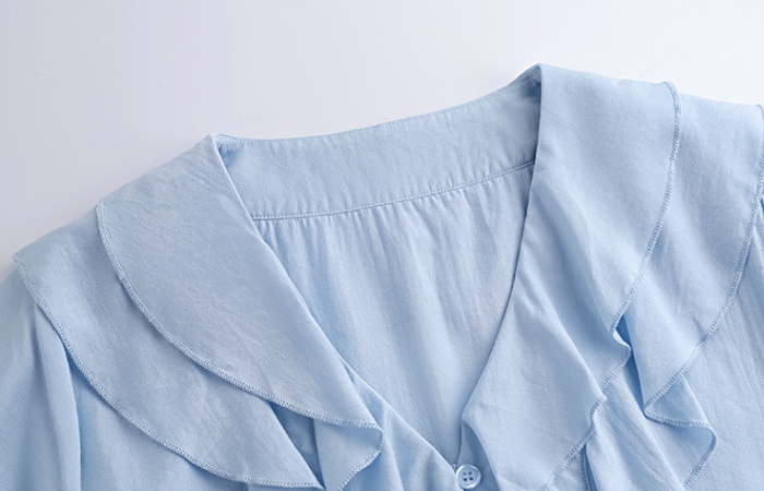 V-neck chiffon tops France style autumn shirt