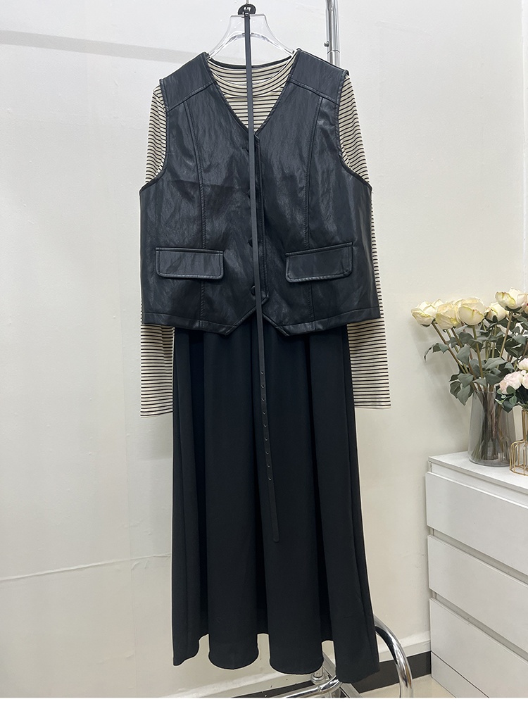 Korean style waistcoat all-match T-shirt 3pcs set
